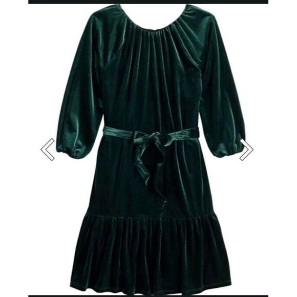 Draper James Dress For Women Size Medium Velvet Green Lined Pockets B7 - Picture 3 of 14